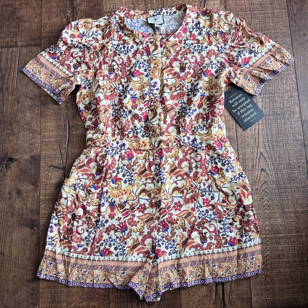 NWT Tuckernuck sun-drenched Porto Jessa romper sz Lg cottagecore coastal grandma - Picture 3 of 12